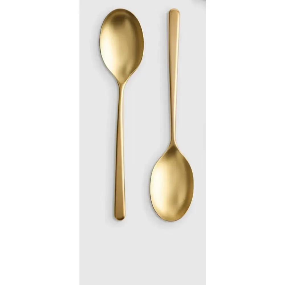 Sanbonet Gia 5 Piece Serving Utensil Set Brushed Gold NIB